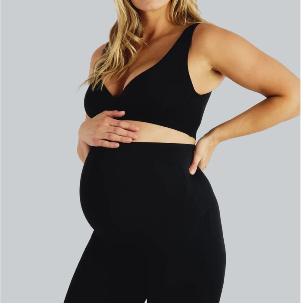 Black Maternity Bra and Leggings Set